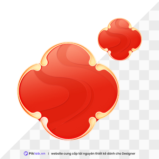 Design resource traditional orange-red 4-petal flower pattern with bronze border happy new year tet holiday isolated on transparent PNG tết - PNG 489d